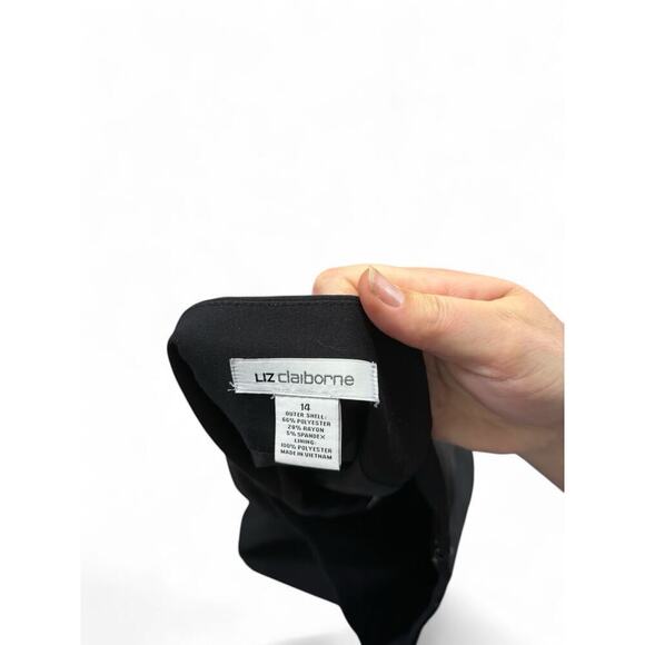 Liz Claiborne Women's Black Pencil Skirt Zipper Lined Straight Professional 14 - Picture 2 of 5